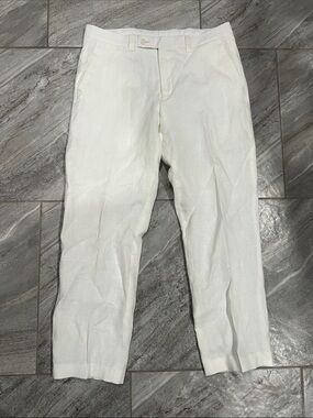 Calvin Klein White 100% linen Chinos